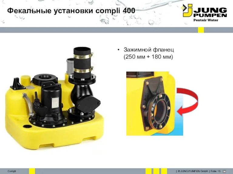 Фекальные установки compli 400 Зажимной фланец (250 мм + 180 мм)