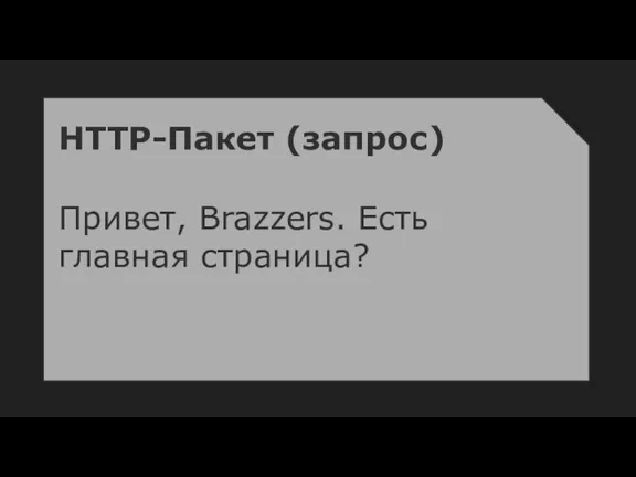 HTTP-Пакет (запрос) Привет, Brazzers. Есть главная страница?