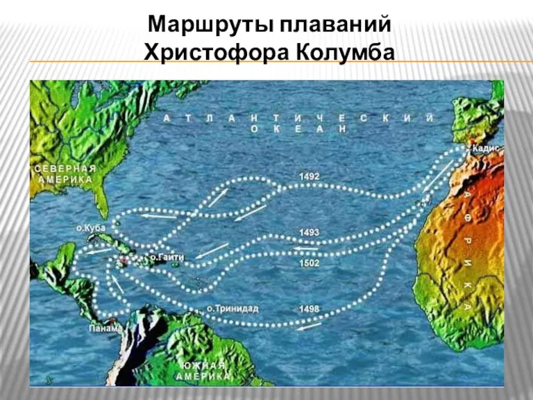 Маршруты плаваний Христофора Колумба