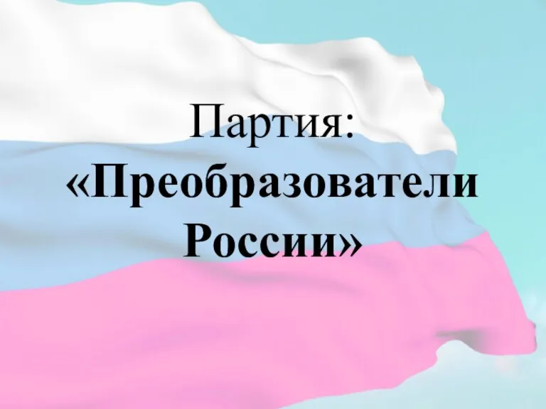 Партия: «Преобразователи России»