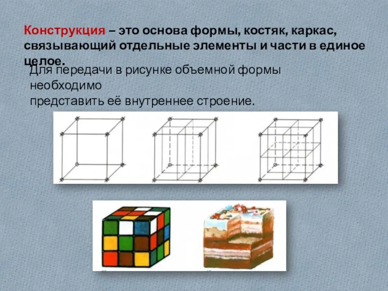 Конструкция – это основа формы, костяк, каркас, связывающий отдельные элементы и части