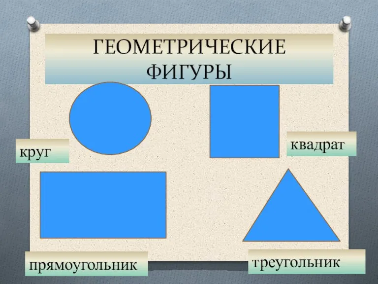 ГЕОМЕТРИЧЕСКИЕ ФИГУРЫ круг квадрат треугольник прямоугольник