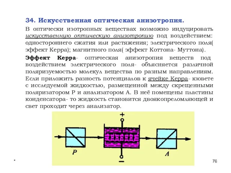 * Лекции проф. П.Ю.Гуляева 34. Искусственная оптическая анизотропия. В оптически изотропных веществах