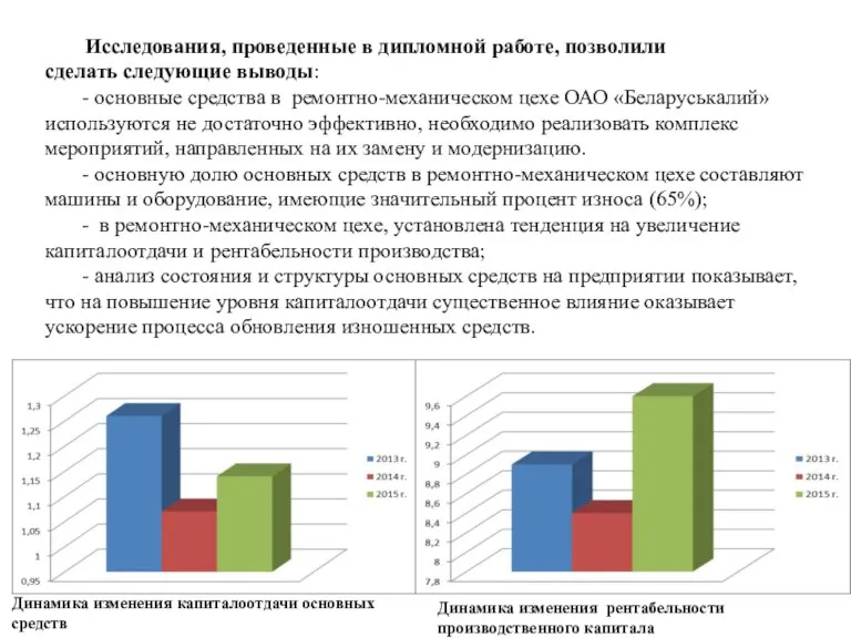 Исследования, проведенные в дипломной работе, позволили сделать следующие выводы: - основные средства