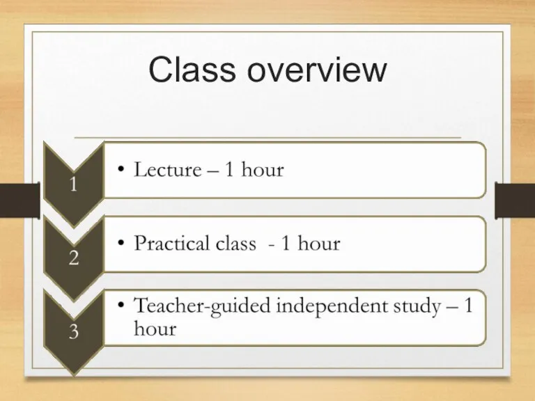 Class overview