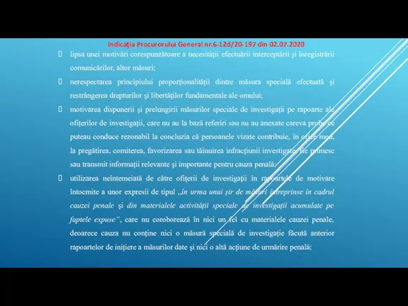 Indicația Procurorului General