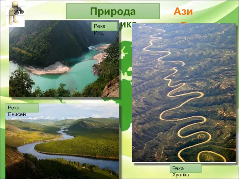 Природа материка Азия Река Инд Река Хуанхэ Река Енисей