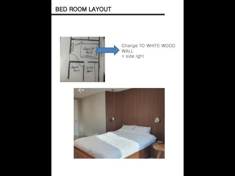 BED ROOM LAYOUT Change TO WHITE WOOD WALL + side light