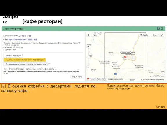 [кафе ресторан] Yandex Запрос: [5] В оценке кофейня с десертами, годится по