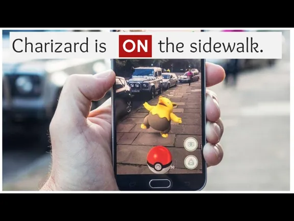 Charizard is ... the sidewalk. ON