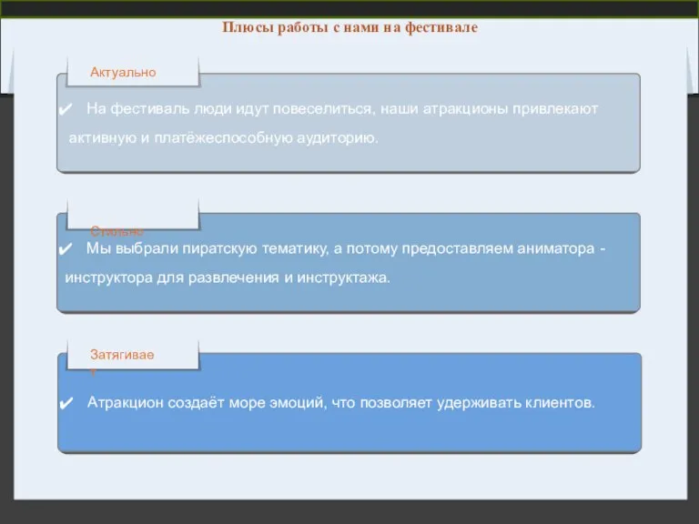 Плюсы работы с нами на фестивале Your Text Here Your Text Here
