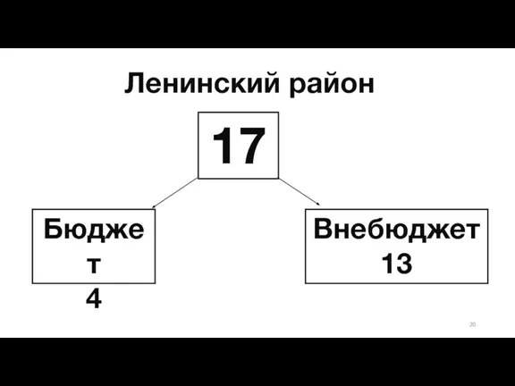 Ленинский район Бюджет 4 17 Внебюджет 13