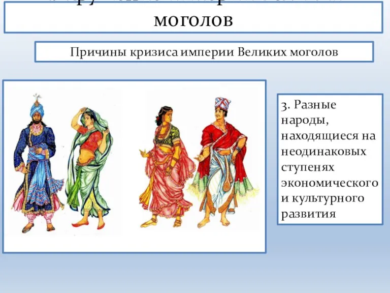 1. Крушение империи Великих моголов Причины кризиса империи Великих моголов 3. Разные