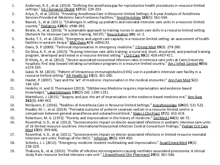 Anderson, R. E., et al. (2014). "Defining the anesthesia gap for reproductive