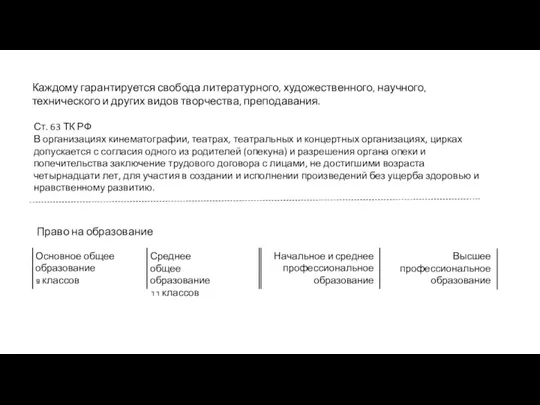 Каждому гарантируется свобода литературного, художественного, научного, технического и других видов творчества, преподавания.