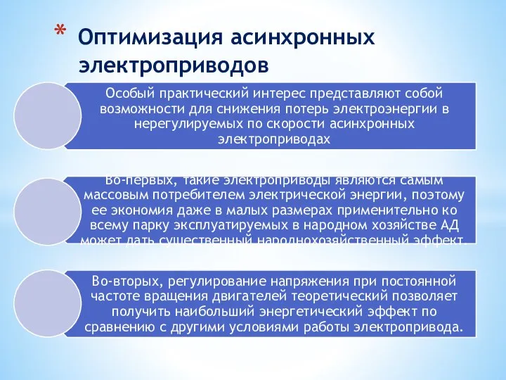 Оптимизация асинхронных электроприводов