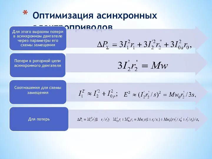 Оптимизация асинхронных электроприводов