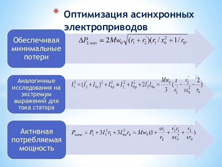 Оптимизация асинхронных электроприводов