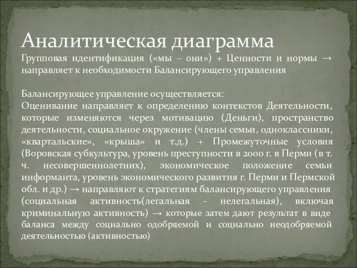 Групповая идентификация («мы – они») + Ценности и нормы → направляет к