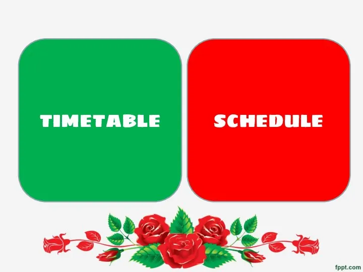 TIMETABLE SCHEDULE