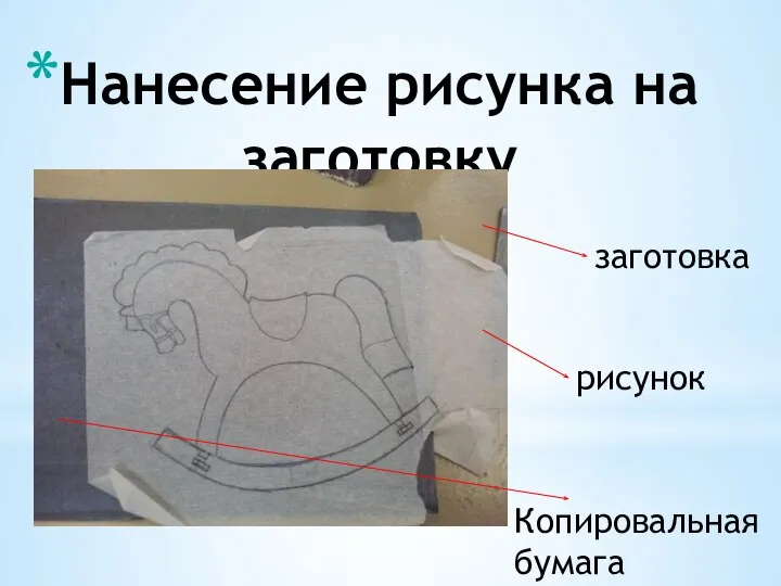 Нанесение рисунка на заготовку заготовка рисунок Копировальная бумага