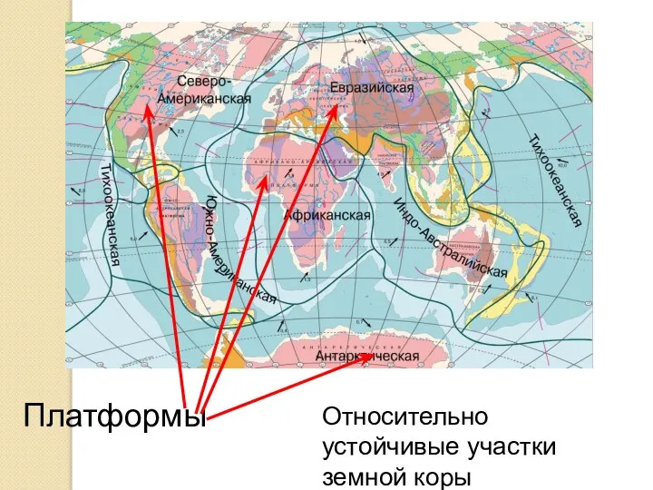Платформы Относительно устойчивые участки земной коры