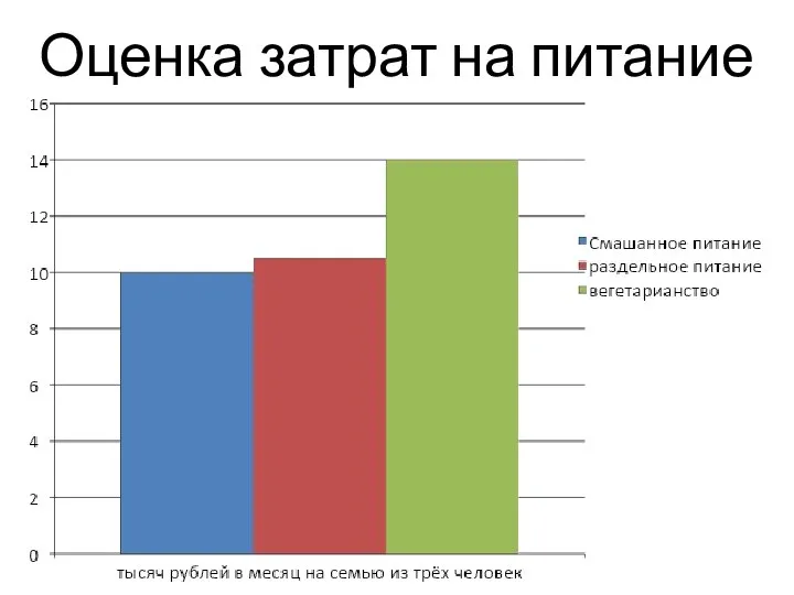 Оценка затрат на питание