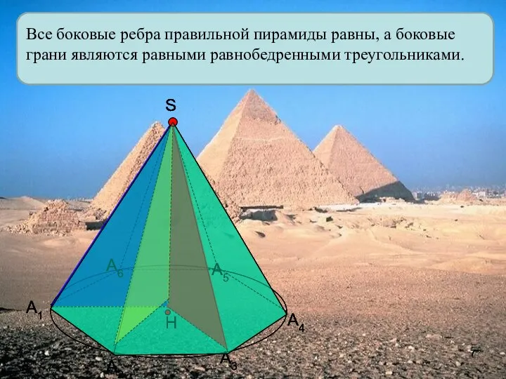 Все боковые ребра правильной пирамиды равны, а боковые грани являются равными равнобедренными