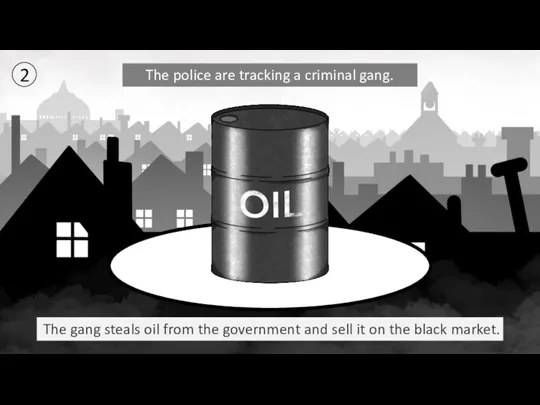 2 The police are tracking a criminal gang. The gang steals oil