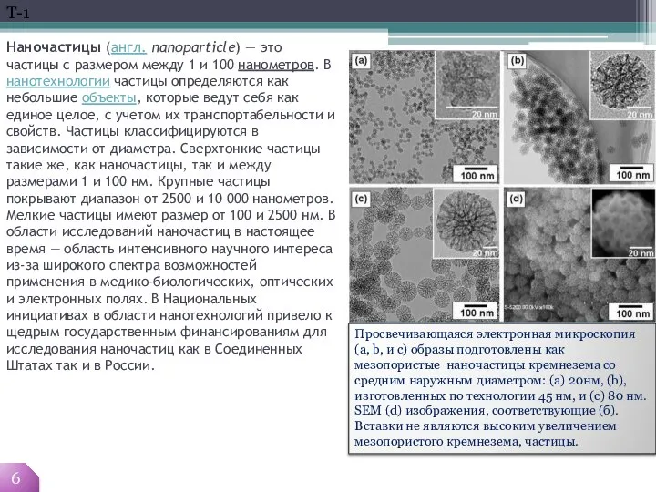 Наночастицы (англ. nanoparticle) — это частицы с размером между 1 и 100