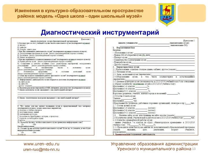 Изменения в культурно-образовательном пространстве района: модель «Одна школа – один школьный музей»