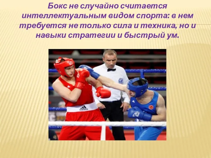 Бокс не случайно считается интеллектуальным видом спорта: в нем требуется не только