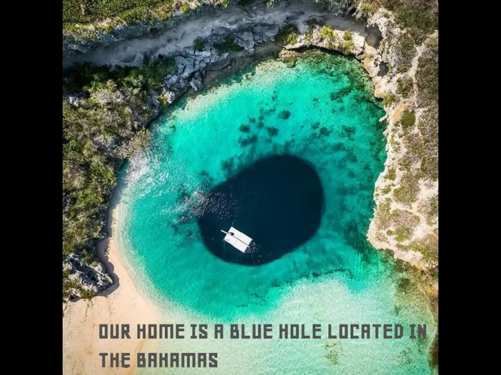 OUR HOME IS A BLUE HOLE LOCATED IN THE BAHAMAS