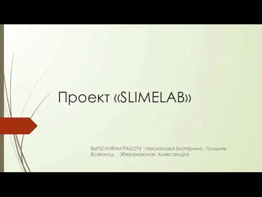 Проект SLIMELAB