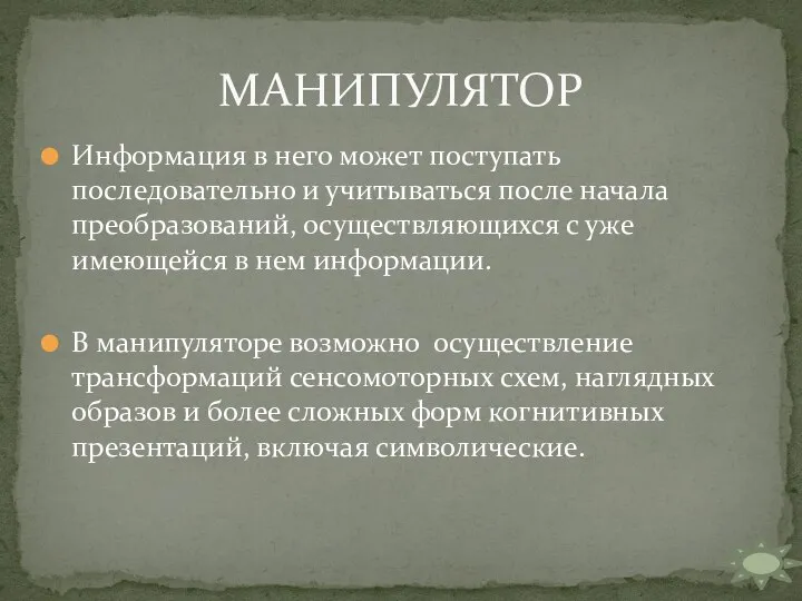 Информация в него может поступать последовательно и учитываться после начала преобразований, осуществляющихся