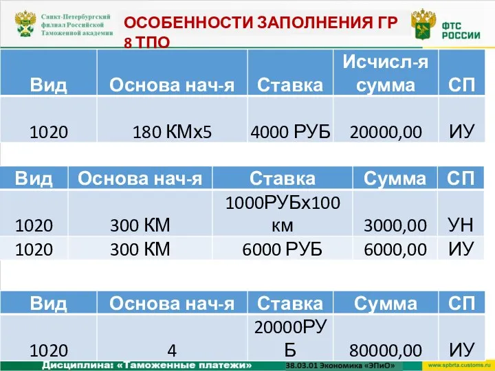 ОСОБЕННОСТИ ЗАПОЛНЕНИЯ ГР 8 ТПО