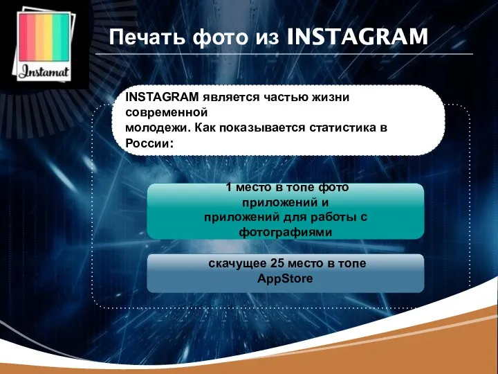 скачущее 25 место в топе AppStore INSTAGRAM является частью жизни современной молодежи.