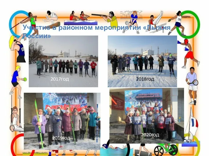 2020год 2019год 2018год 2017год 2018год Участие в районном мероприятии «Лыжня России»