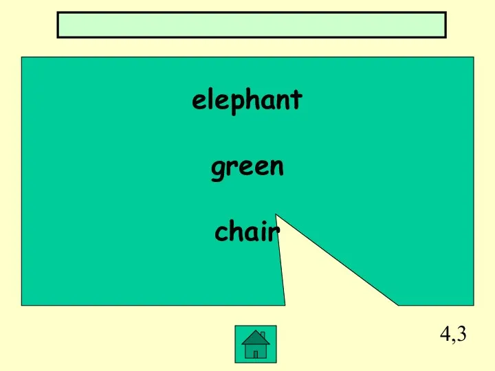 4,3 elephant green chair