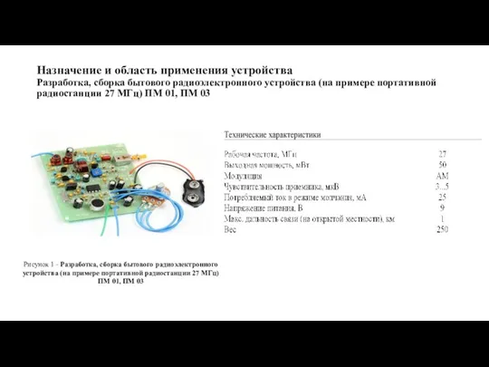 Назначение и область применения устройства Разработка, сборка бытового радиоэлектронного устройства (на примере