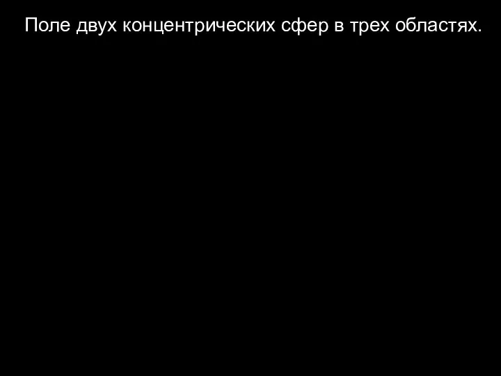 Поле двух концентрических сфер в трех областях.