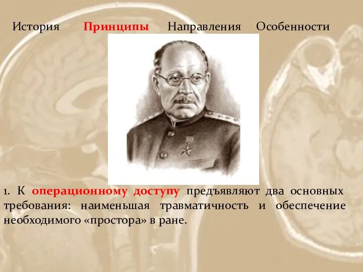 История Принципы Направления Особенности 1. К операционному доступу предъявляют два основных требования: