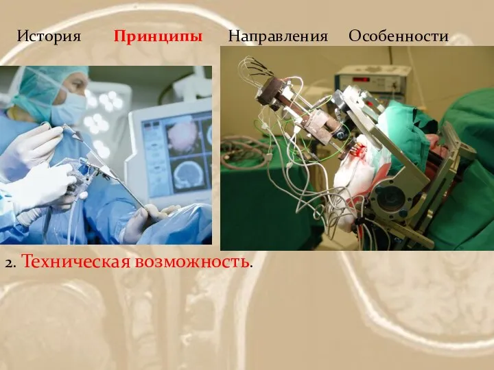 История Принципы Направления Особенности 2. Техническая возможность.