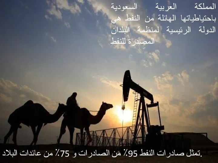 المملكة العربية السعودية باحتياطياتها الهائلة من النفط هي الدولة الرئيسية لمنظمة البلدان