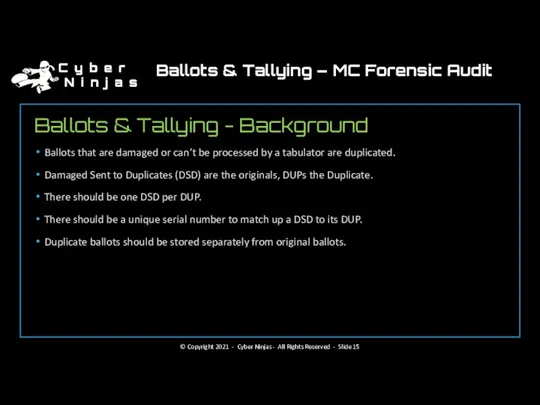 Ballots & Tallying - Background Ballots that are damaged or can’t be