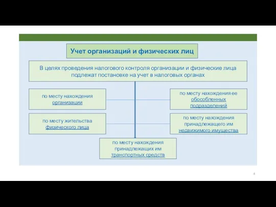 Учет организаций и физических лиц В целях проведения налогового контроля организации и