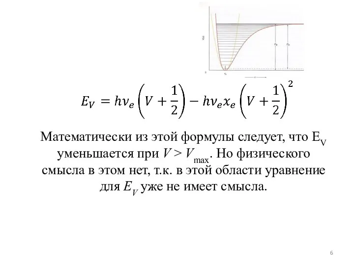 Математически из этой формулы следует, что EV уменьшается при V > Vmax.