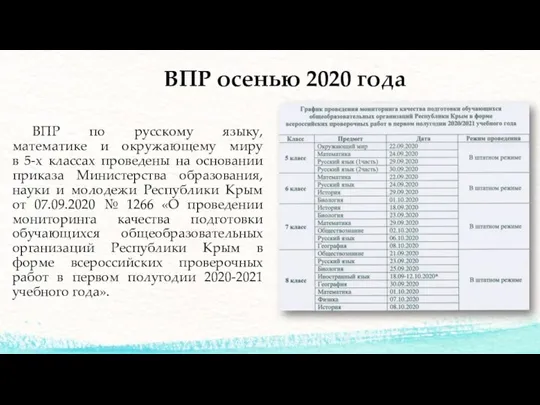 ВПР осенью 2020 года ВПР по русскому языку, математике и окружающему миру
