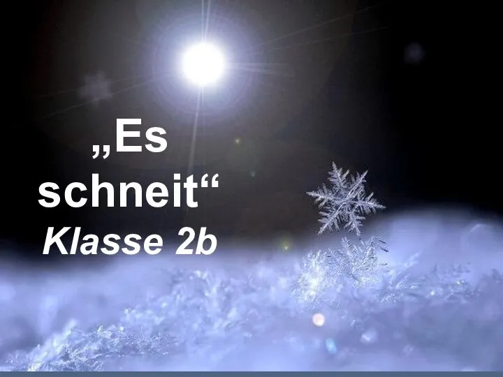 „Es schneit“ Klasse 2b