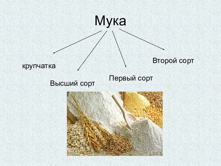 Мука крупчатка Высший сорт Первый сорт Второй сорт